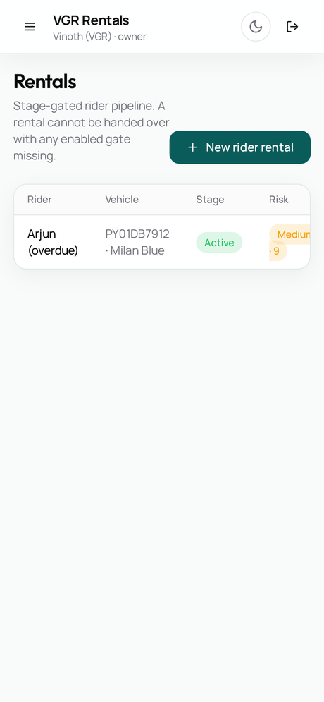 Rental Pipeline mobile