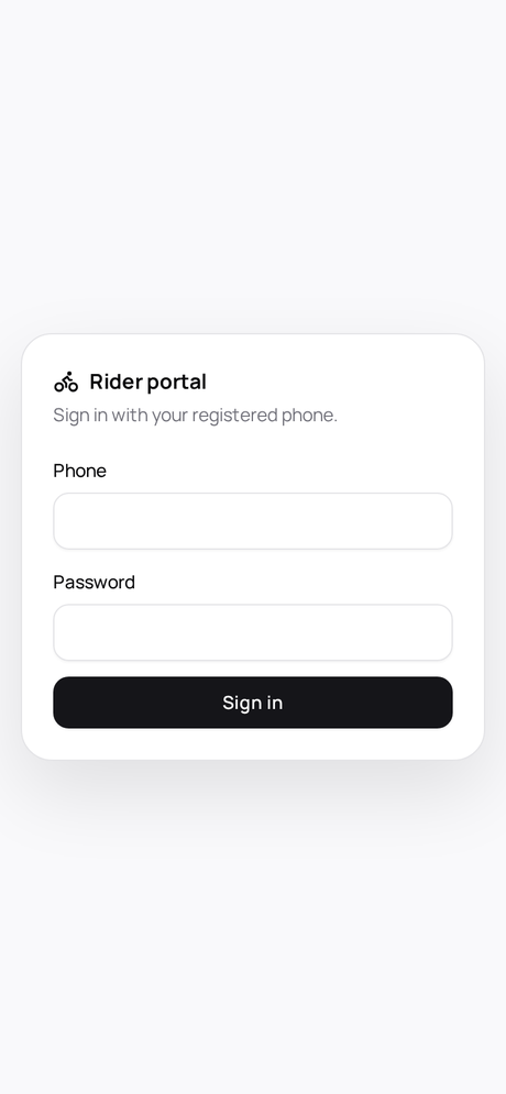 Rider Portal mobile