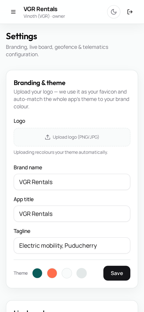 Operator Settings mobile